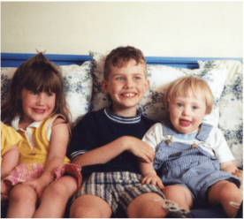 Children sitting on couch