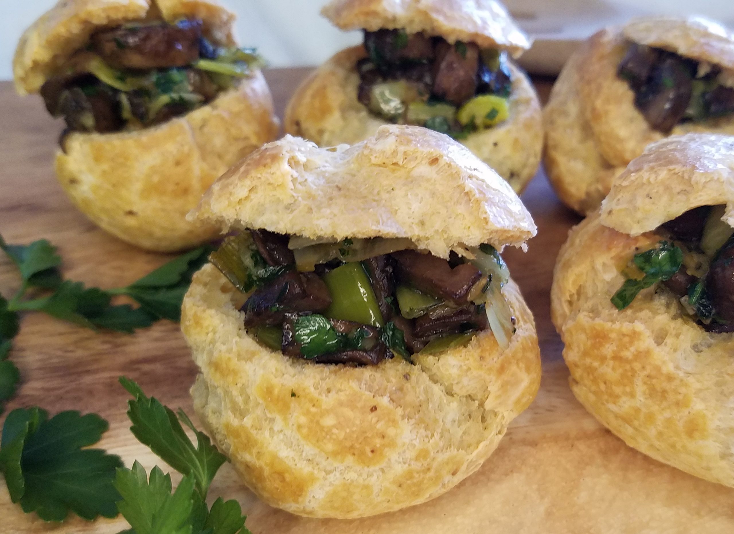 gougeres with vegetable filling