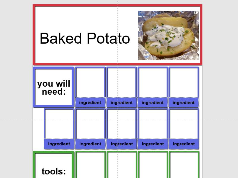screenshot of recipe template open in PowerPoint