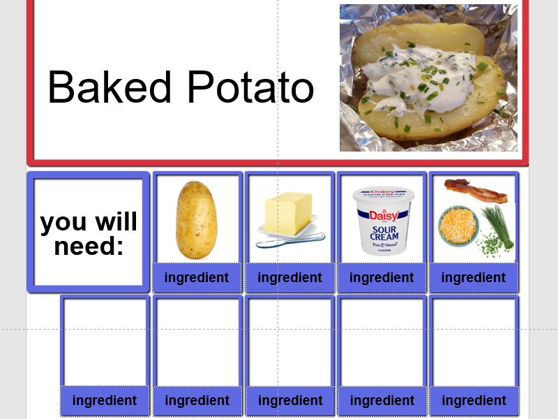 screenshot of recipe template open in PowerPoint
