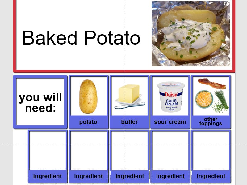 screenshot of recipe template open in PowerPoint