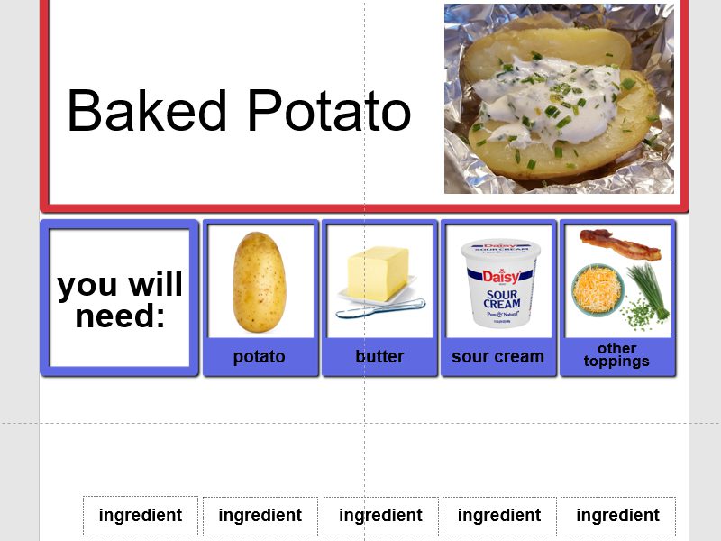 screenshot of recipe template open in PowerPoint