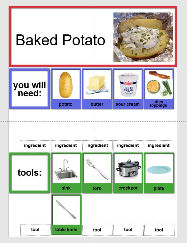 screenshot of recipe template open in PowerPoint