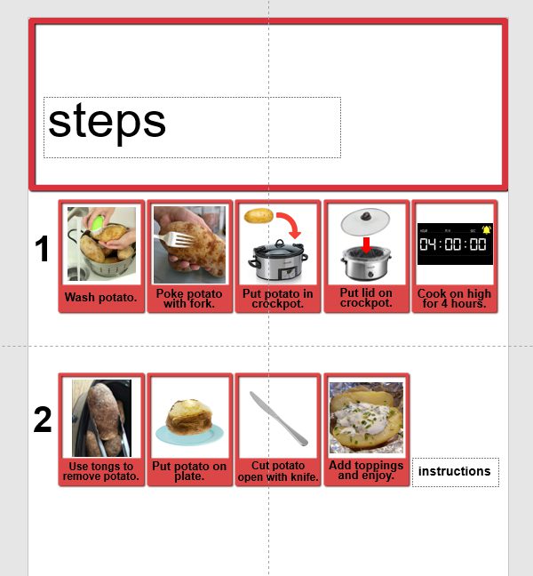 screenshot of recipe template open in PowerPoint