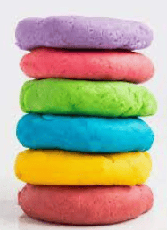stack of colorful play dough